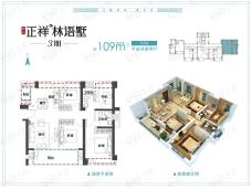 正祥贵里D户型109平米平层户型图