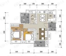 保利时代3室2厅1卫户型图