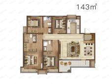 蓝光雍锦锦湖4室2厅3卫户型图