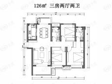 合能枫丹唐悦3室2厅2卫户型图