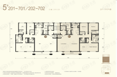 淮海名邸202-702三居室户型图