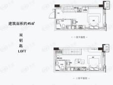 公园上城2室2厅2卫户型图