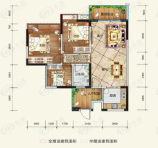 希望·玫瑰园3室2厅1卫户型图