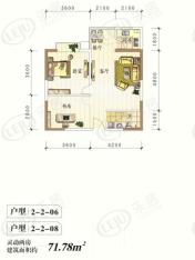 天伦御城龙脉2室2厅1卫户型图