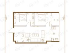 卓冠·沁河印象2室1厅1卫户型图