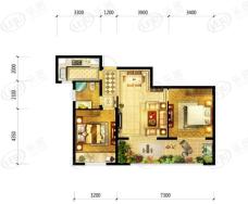 洛阳升龙城2室2厅1卫户型图