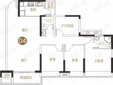 鸿安花园3室2厅2卫户型图