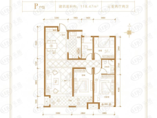 皓顺府3室2厅2卫户型图