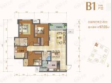 保利观澜4室2厅2卫户型图