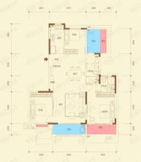 恒大御龙湾3室2厅2卫户型图