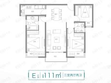 融信江湾城3室2厅2卫户型图