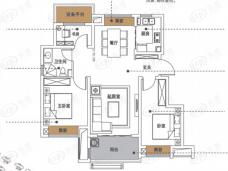 远洋庐玥风景3室2厅1卫户型图