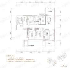 兰亭国际名园3室2厅2卫户型图