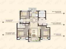 长江印3室2厅2卫户型图