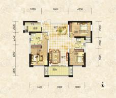 长房东云台3室2厅2卫户型图