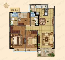 恒大澜玉水晶熙园3室2厅2卫户型图