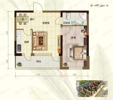 远创樾府1室1厅1卫户型图