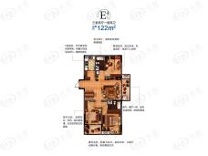 国信上城学府3室2厅2卫户型图