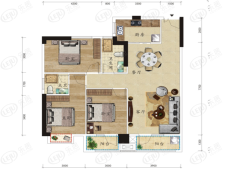 洪山公馆3室2厅2卫户型图