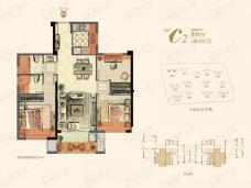 中庚香匯融江3室2厅2卫户型图