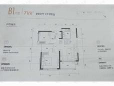 德弘基•碧桂园•前海荟2室2厅1卫户型图