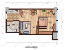 大鸿杰座1室1厅1卫户型图