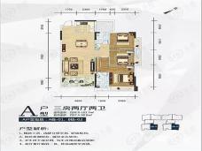 锦江苑3室2厅2卫户型图