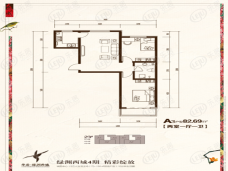 绿洲西城四期2室1厅1卫户型图