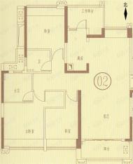 滨江1号3室2厅2卫户型图