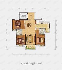 碧桂园领誉3室2厅1卫户型图