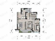 德阳绿地智慧公园城3室2厅2卫户型图