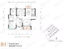 中建璟和城4室2厅2卫户型图