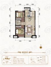 中铁城2室2厅1卫户型图