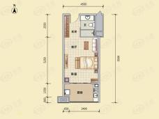 怡海星城104栋50.18平米公寓户型户型图