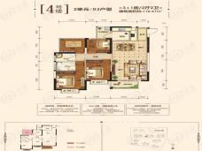 江宇都会明珠4室2厅2卫户型图