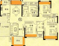 君怡金海岸花园4室2厅3卫户型图
