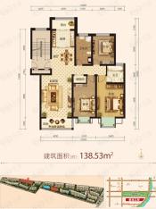 碧龙江畔3室2厅2卫户型图