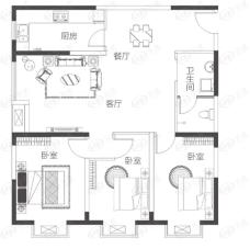 城果3室2厅1卫户型图