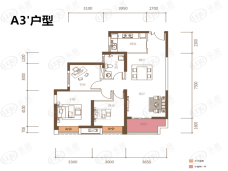 新长江香榭澜溪3室2厅1卫户型图