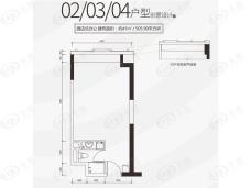 珠海百家达国际广场1室1厅1卫户型图