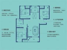 郑西理想城3室2厅1卫户型图