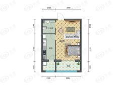 中国铁建云公馆1室1厅1卫户型图