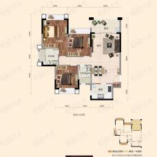 濠园雅居3室2厅2卫户型图