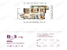 天地凤凰城3室2厅2卫户型图