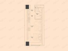 绿地紫金中心1室1厅1卫户型图