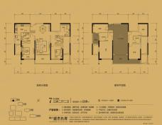 城市东岸3室2厅2卫户型图