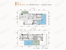 长房宁都公馆2室2厅2卫户型图