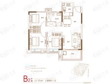 新华学府庄园3室2厅1卫户型图