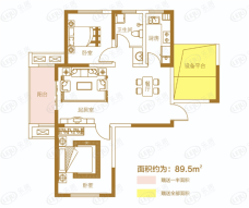 观澜郡2室2厅1卫户型图