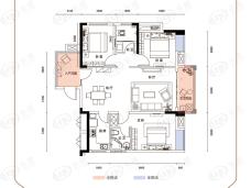 五江书香苑3室2厅2卫户型图